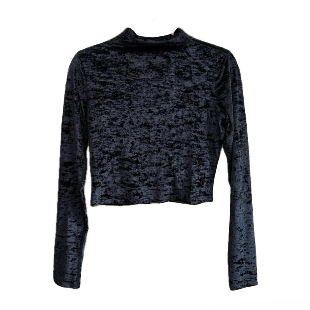 Lululemon Special Edition Black Velvet "All Aligned Mock Neck," Size 8